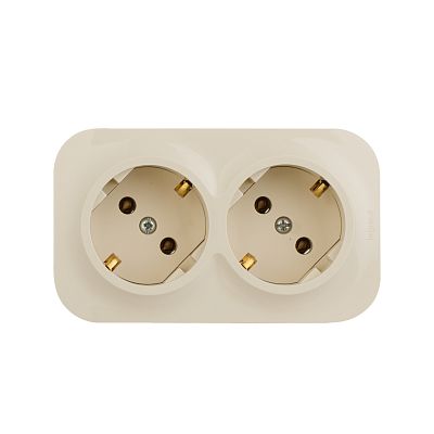Quteo Розетка 2-я с/з 16А 250В IP20 Сл. кость Legrand