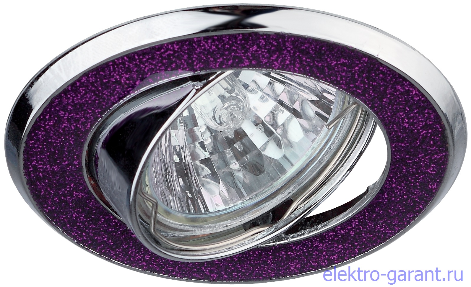 DK18 CH/SH PU ЭРА декор "круг со стекл крошк" MR16,50W хром/фиолетовый