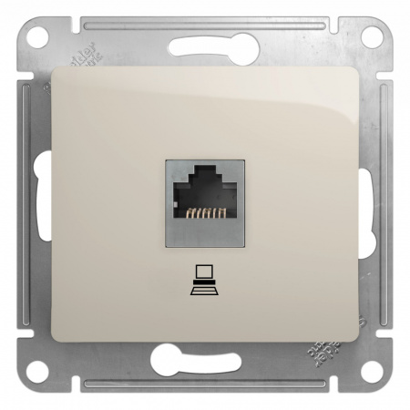 SE Glossa Молочный Розетка компьютерная RJ45 кат.5E