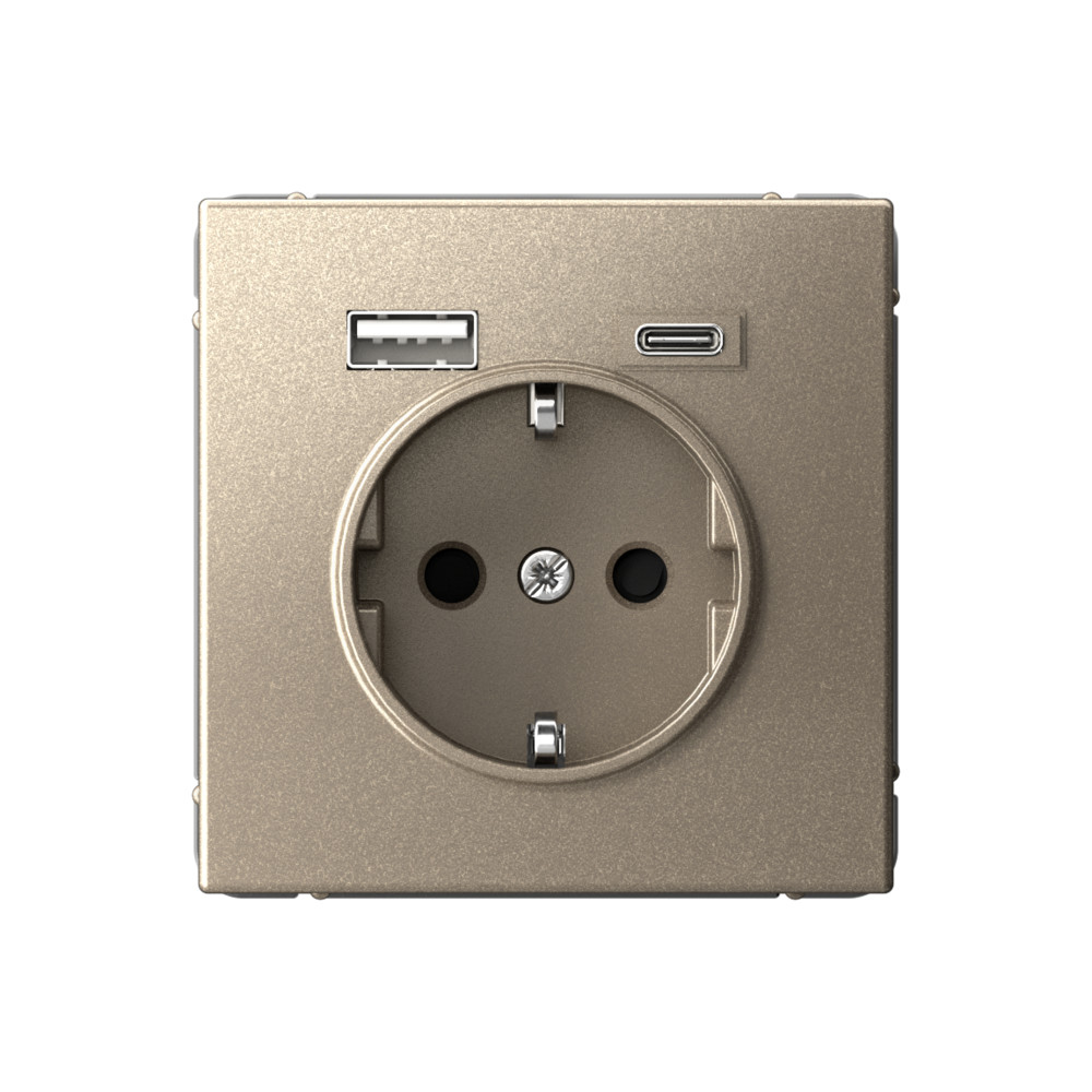ArtGallery Шампань Розетка 1-я с 2 USB A+C