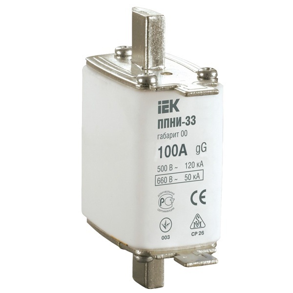 Плавкая вставка ППНИ 33 100А габарит 00 IEK