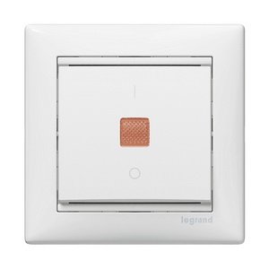 Legrand Valena Выключатель 1 клав. с подсветкой белый