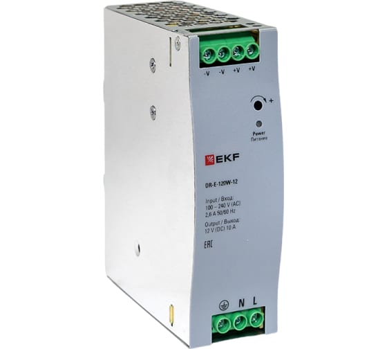 Блок питания 12В DR-E-120W-12 на DIN-рейку EKF