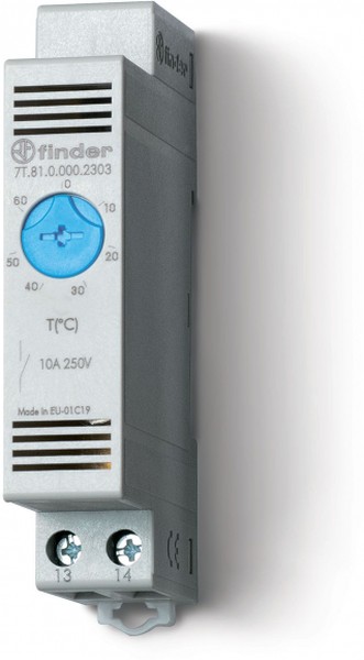 Термостат щитовой для включения охлаждения 1NO 10A IP20 FINDER