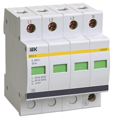 ИЭК Ограничитель перенапряжения ОПС1-C 4п 20кА 400В