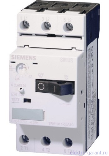 Автоматический выключатель Siemens Sirius 1.25 A, 0.37кВт