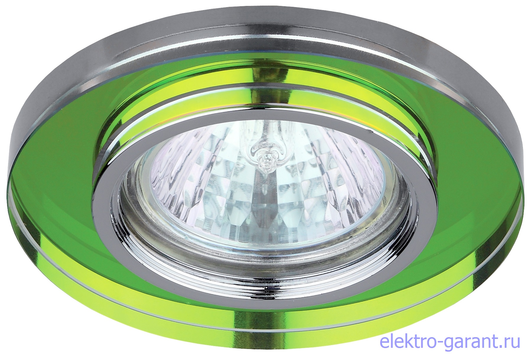 DK7 CH/MIX ЭРА декор стекло круглое MR16, 50W, круглое хром/мульти