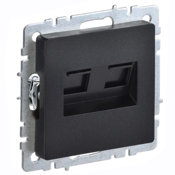 IEK BRITE Черный Розетка 2-ая компьютерная RJ45 кат.5E