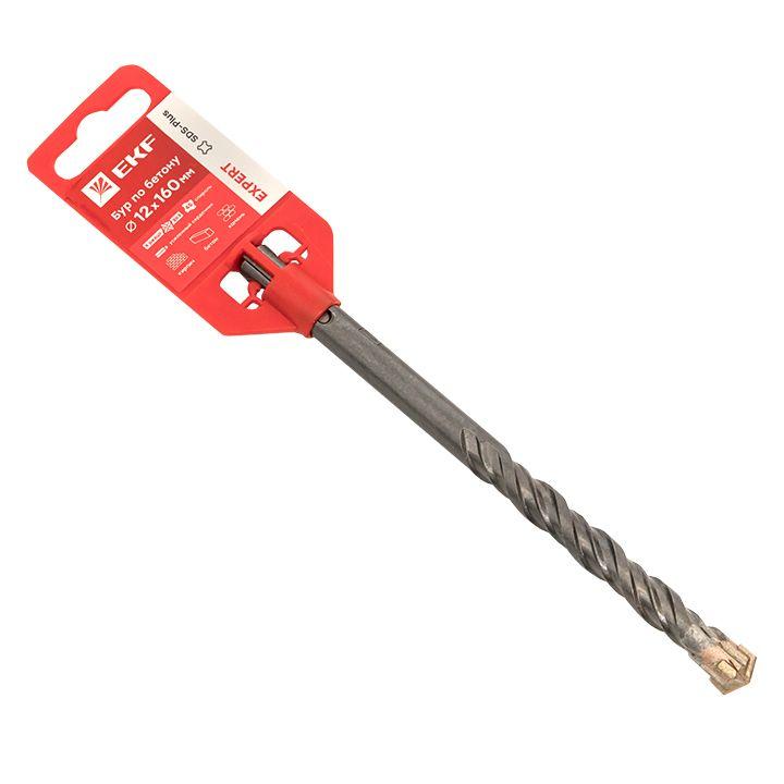 EKF Бур SDS-plus 12х160мм 4 резца, 4S спираль