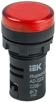 ИЭК Лампа AD22DS LED 22мм красный 230В
