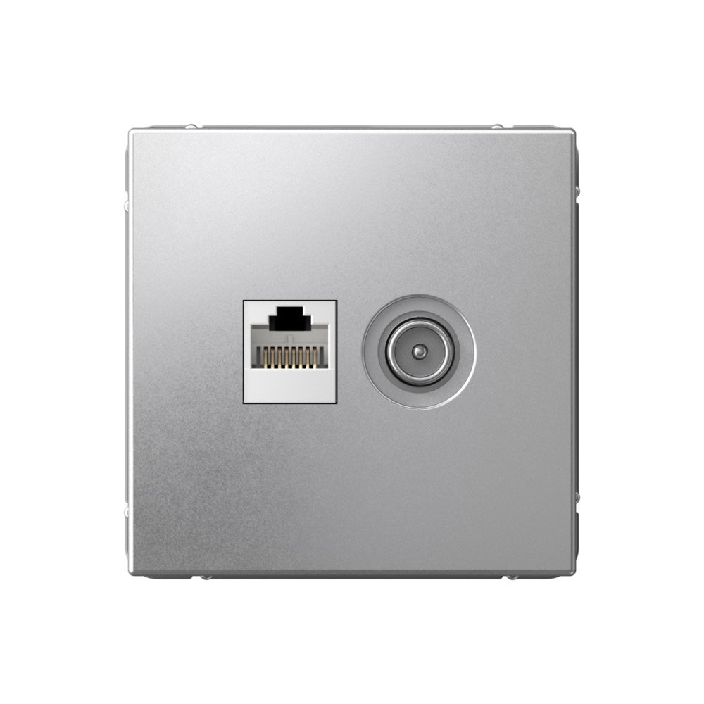 ArtGallery Алюминий Розетка 2-я TV+RJ45, кат.5E