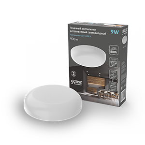 GAUSS Светильник LED ДВО 9W 4000K d71 IP20 круглый 
