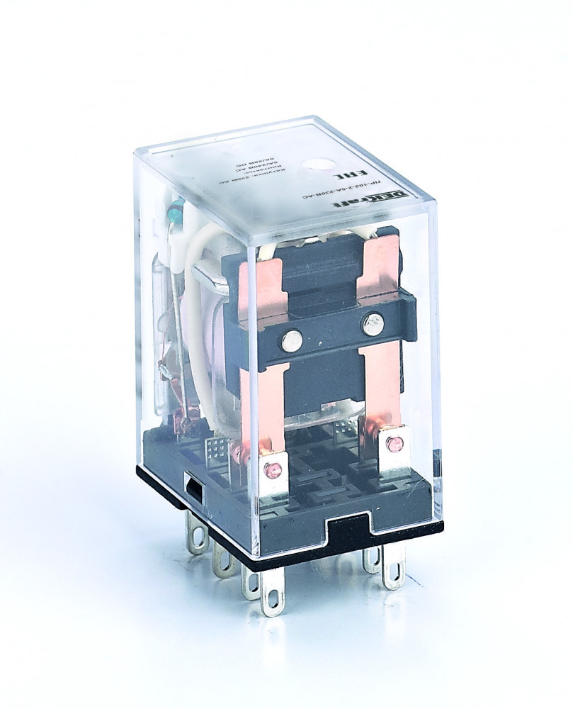 DEKraft Реле промежуточное ПР-102 5А 230В AC 2 конт. с LED-индикацией 