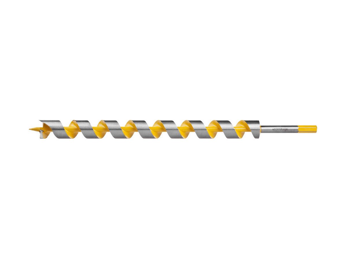 STAYER Spiral Сверло левиса по дереву 30x450/360мм шестигранный хвостовик