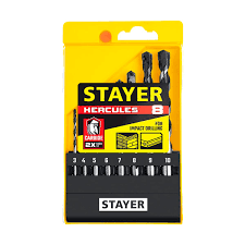 STAYER набор сверл по бетону ProHammer 8шт., d3-4-5-6-6-8-8-10 мм PROFESSIONAL