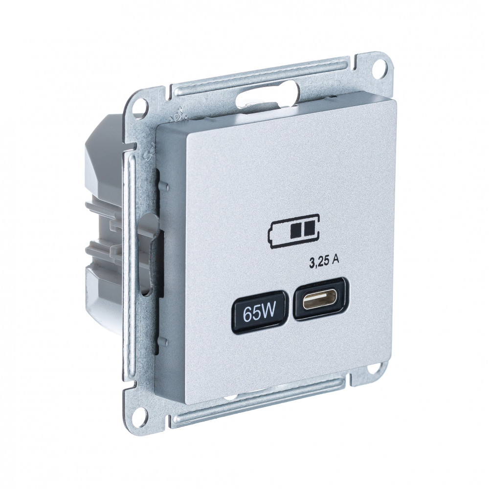 AtlasDesign Алюминий Розетка USB тип-C 65W высокоскор.заряд. QC, PD
