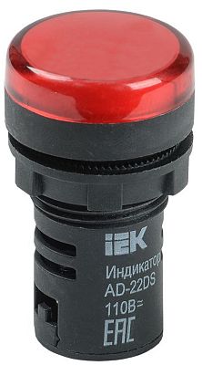 ИЭК Лампа AD22DS LED 22мм красный 24В