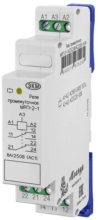 Меандр Реле промежуточное МРП-2-1 УХЛ4 24В AC/DC/230В AC 