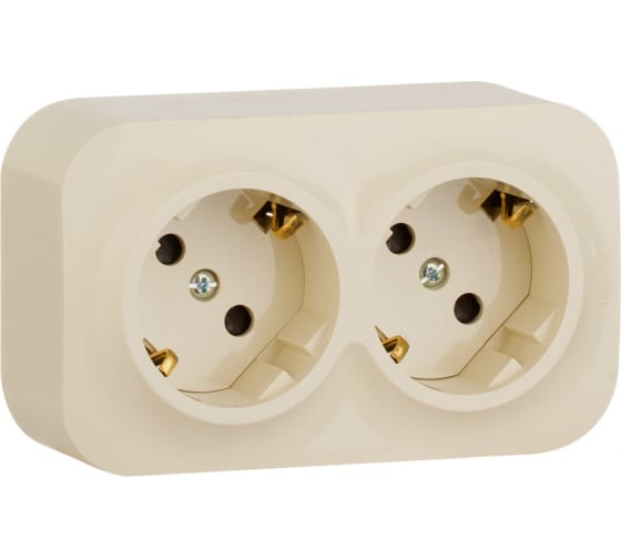 Quteo Розетка 2-я с/з 16А 250В IP20 с/з, со шторками, Сл. кость Legrand