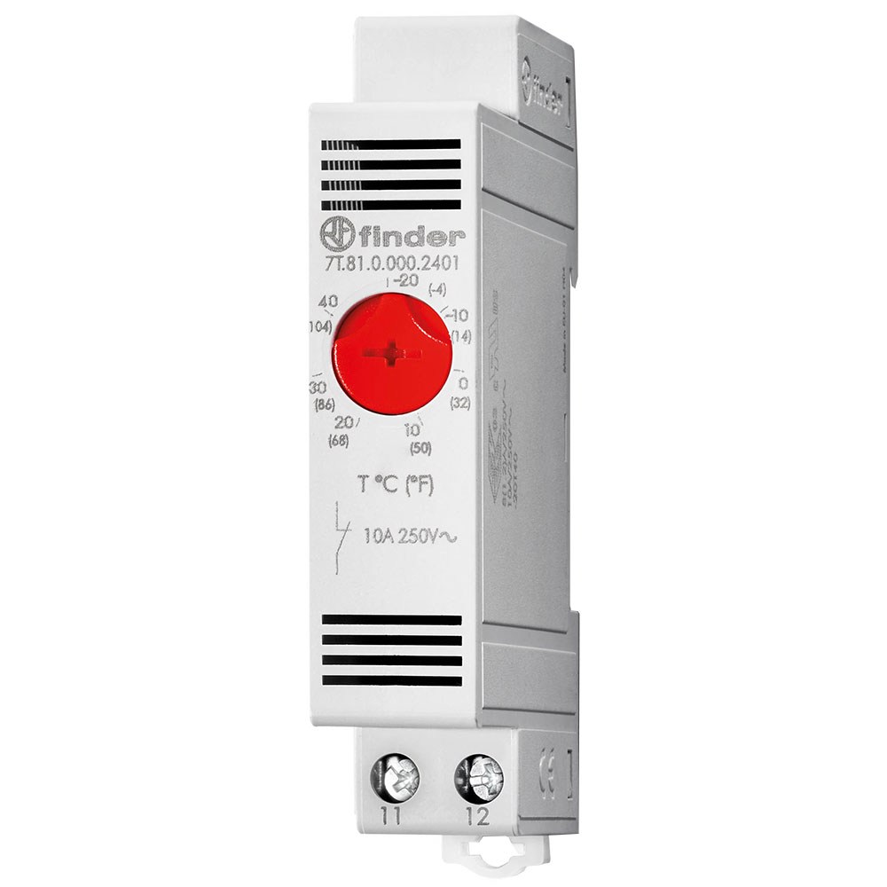 Термостат щитовой для включения обогрева 1NС 10A -20...+40°C IP20 FINDER