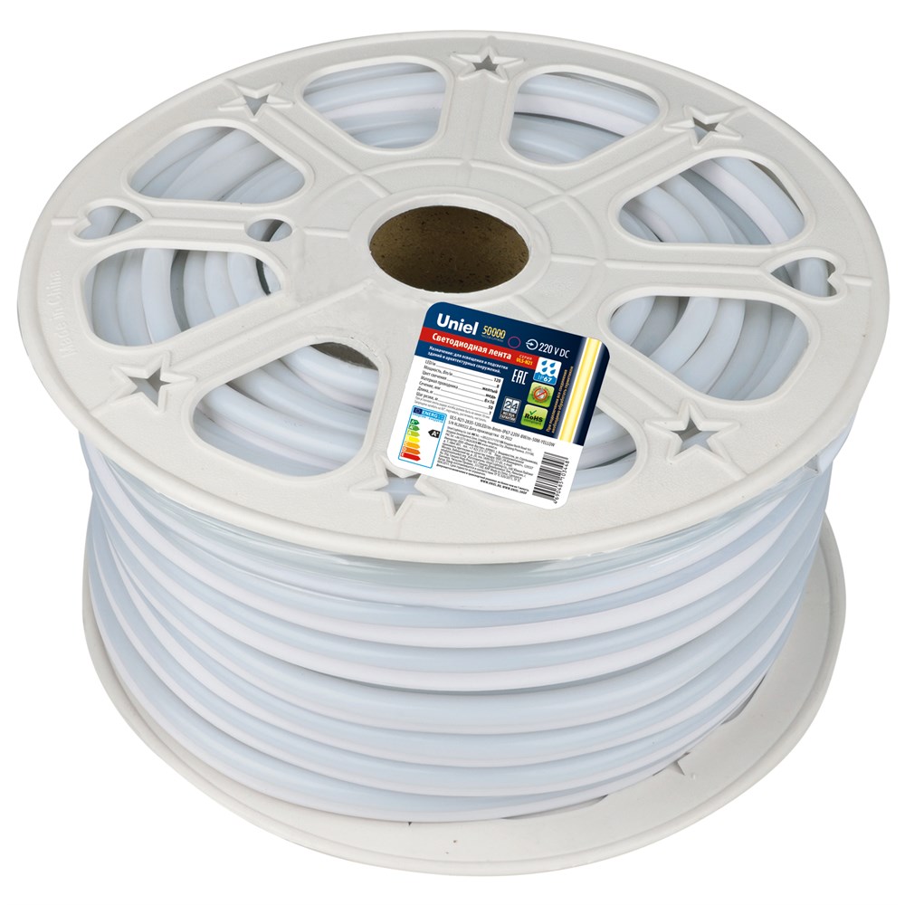 Uniel Лента светодиодная 8Вт/м 120LED 220V IP67 желтый