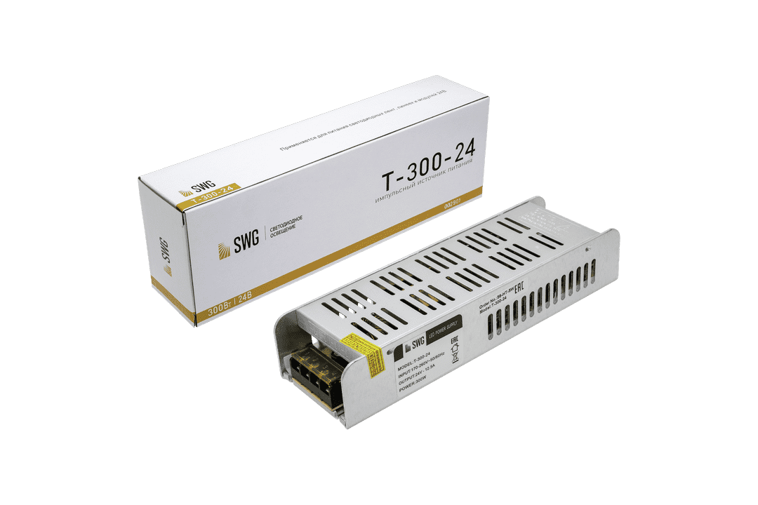Блок питания компактный (узкий) 300W, 24V SWG