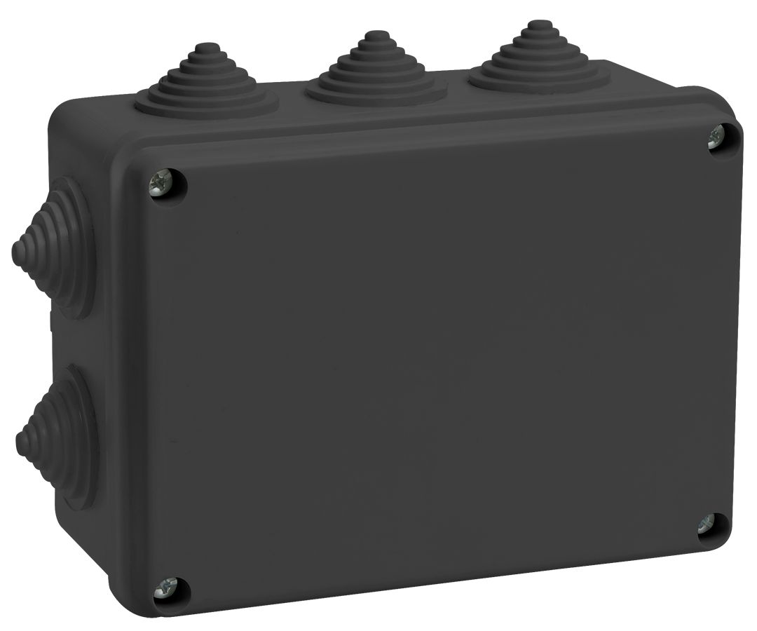 Коробка распаячная ОП КМ 150х110х70 черн. IP55 IEK