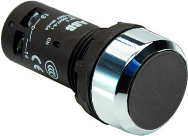 ABB Кнопка CP1-30Y-11 чёрная без фиксации 1но