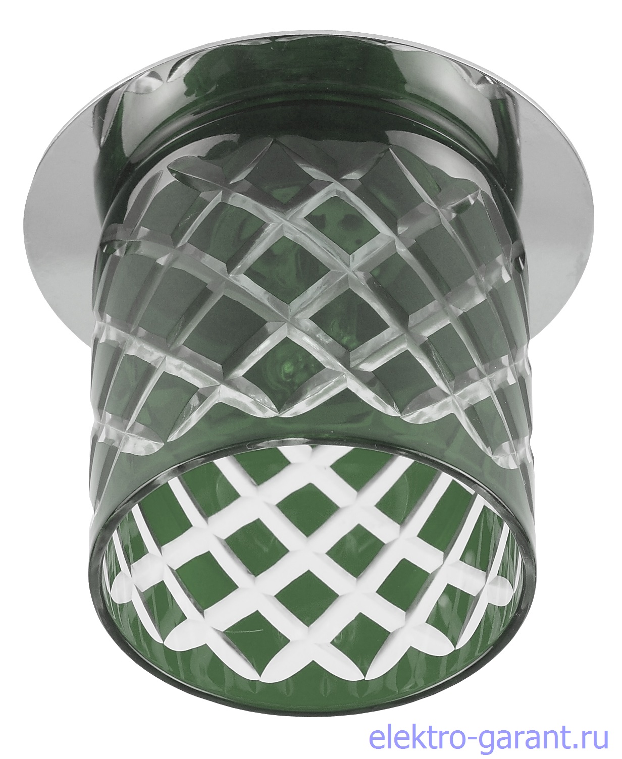 DK54 CH/GG ЭРА декор стекл. стакан "ромб" G9,220V,40W хром/серо-зелёный