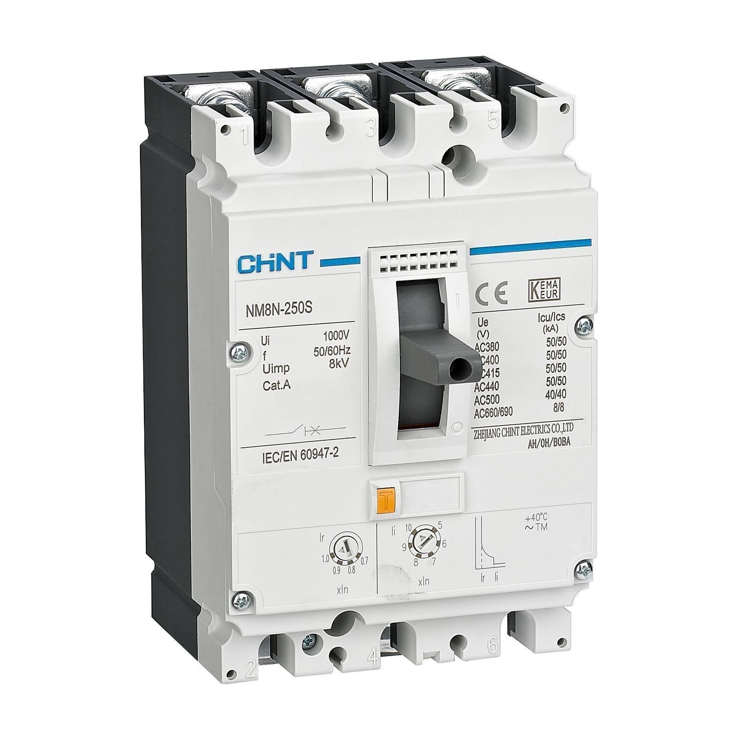 ВА 3P 160А 50кА с рег. термомаг. расцепителем NM8N-250S TM CHINT 