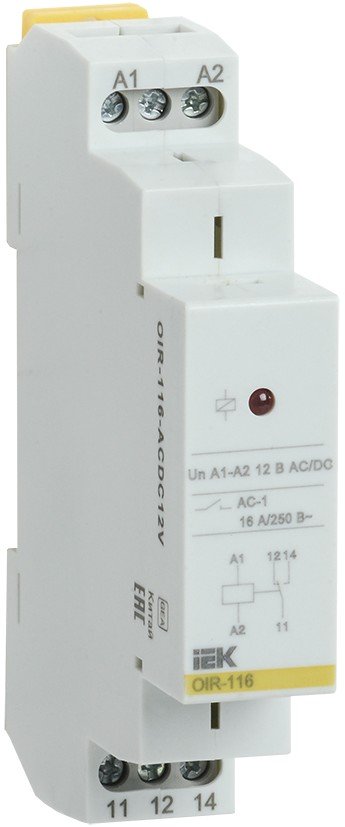 ИЭК Реле промежуточное на DIN 16А 1конт. OIR 12V