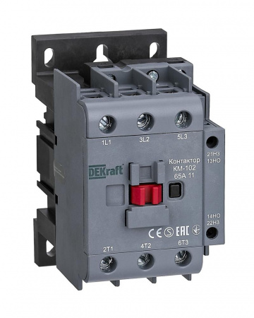 DEKraft Контактор КМ-102 65А 230В АС3 АС4 1НО+1НЗ 