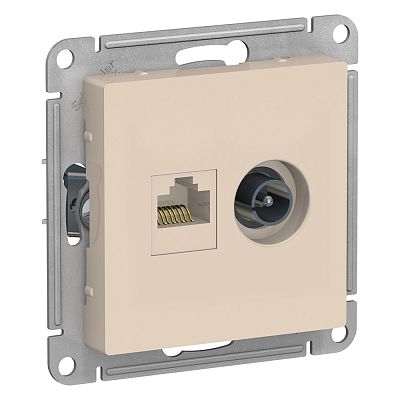 AtlasDesign Бежевый Розетка RJ45+TV