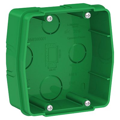 BLANCA Коробка монтажная д/силовых розеток, скрытой установки, зеленый