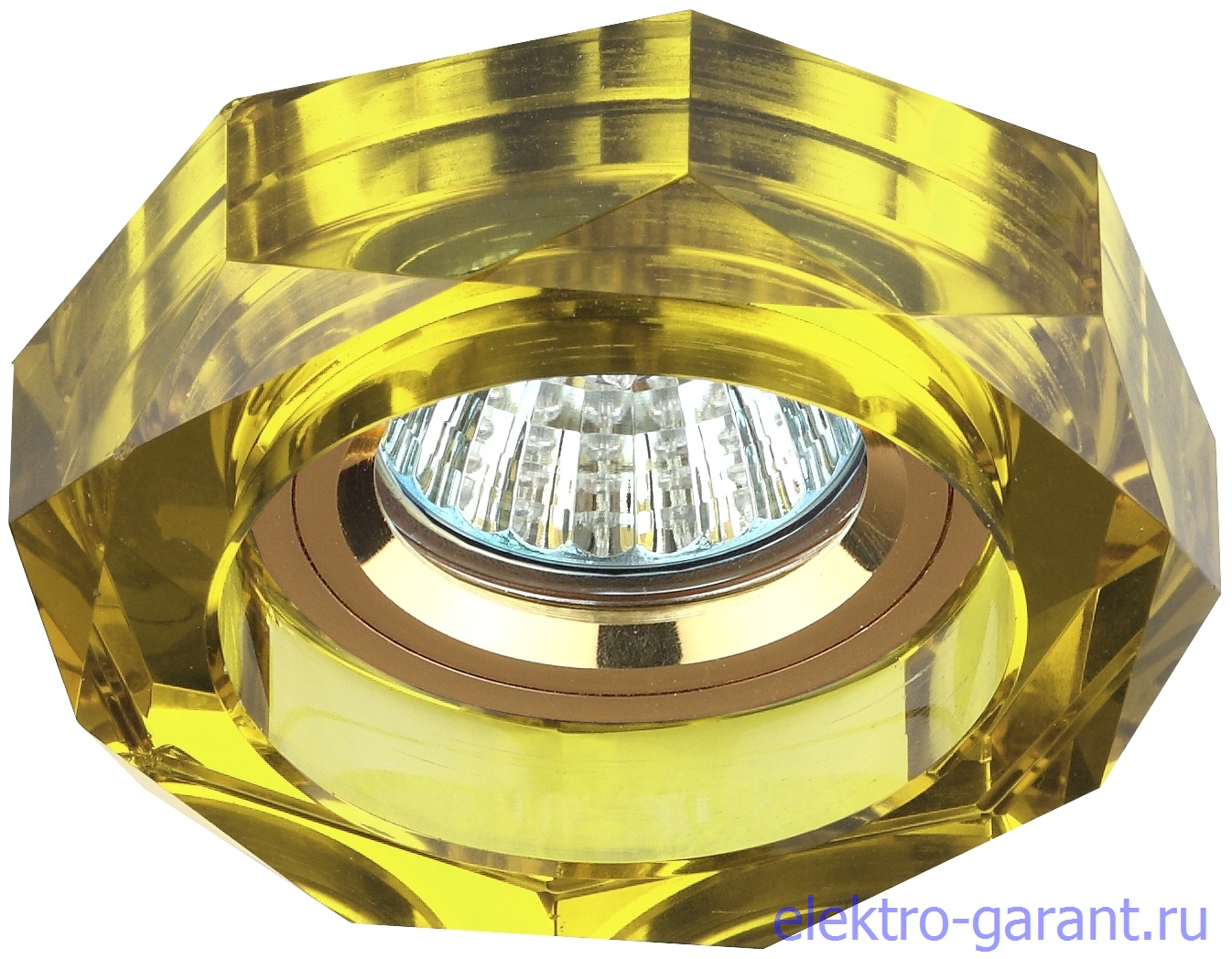 DK6 GD/YL ЭРА декор стекло обьемный многогранник MR16, 50W, хром/жёлтый
