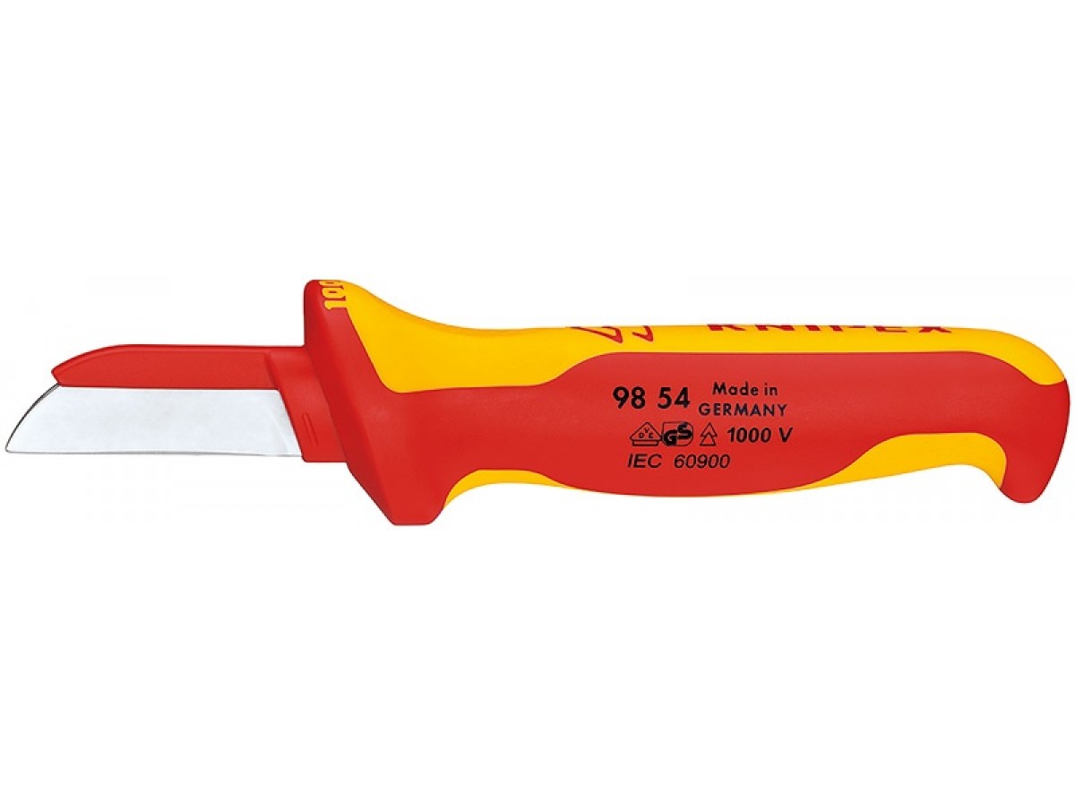 Knipex Нож для кабеля VDE 1000V пластиковый обух на лезвии для предупреждения КЗ L-190 мм