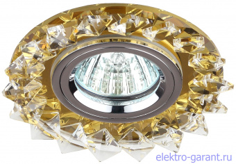 DK44 YL/WH/CH ЭРА декор "острые кристаллы" MR16, 50W жёлтый/прозрачный/хром