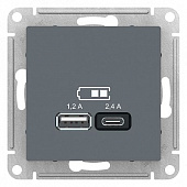 AtlasDesign Грифель Розетка USB  A+С 5В/2.4А 2х5В/1.2А