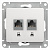 SE Glossa Бел Розетка 2-я RJ45+RJ45, кат.5E