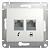 SE Glossa Бел Розетка 2-я RJ11+RJ45, кат.5E