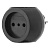 Тройник 6А IP20 Шар 220В черн. Rexant 