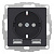 AtlasDesign Карбон Розетка с 2 USB A+A 5В/2.4А 2х5В/1.2А