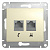 SE Glossa Беж Розетка 2-я RJ11+RJ45, кат.5E