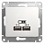 SE Glossa Бел Розетка 2-я USB A+A 5В/2100мА 2х5В/1050мА