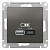 AtlasDesign Сталь Розетка USB  A+С 5В/2.4А 2х5В/1.2А